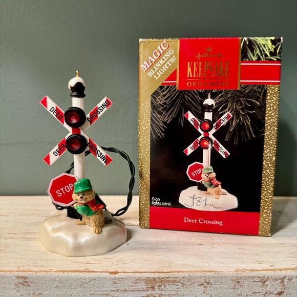 Hallmark Other - 1990 Hallmark Keepsake Deer Crossing Vintage Ornament with Magic Blinking Lights